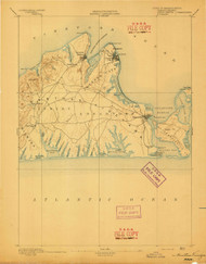 Marthas Vineyard, Massachusetts 1894 (1894) USGS Old Topo Map 15x15 Quad