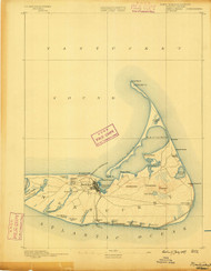 Nantucket, Massachusetts 1889 (1889) USGS Old Topo Map 15x15 Quad