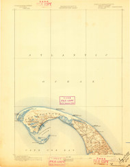 Provincetown, Massachusetts 1889 (1897) USGS Old Topo Map 15x15 Quad