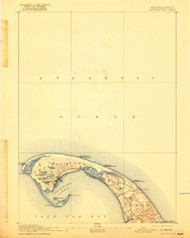 Provincetown, Massachusetts 1889 (1921) USGS Old Topo Map 15x15 Quad