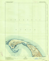 Provincetown, Massachusetts 1889 (1934) USGS Old Topo Map 15x15 Quad