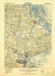 Salem, Massachusetts 1919 (1919a) USGS Old Topo Map 15x15 Quad