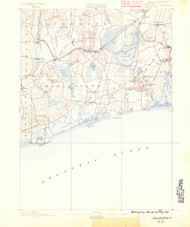 Charlestown, Rhode Island 1889 (1893) USGS Old Topo Map 15x15 Quad