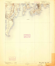 Newport, Rhode Island 1889 (1889) USGS Old Topo Map 15x15 Quad