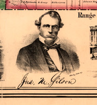 Portrait of J.W. Gilson - Knox Co., Illinois 1861 Old Town Map Custom Print - Knox Co.
