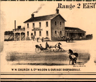 W.W. Church & Co. Wagon & Carraige Shop - Knox Co., Illinois 1861 Old Town Map Custom Print - Knox Co.