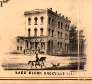 Eads' Block - Knox Co., Illinois 1861 Old Town Map Custom Print - Knox Co.
