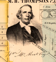 Portrait of William McMuttry - Knox Co., Illinois 1861 Old Town Map Custom Print - Knox Co.