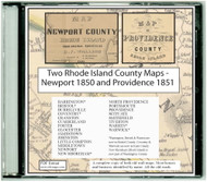 Map of Newport County, Rhode Island & Map of Providence County, Rhode Island, 1850-1851, CDROM Old Map