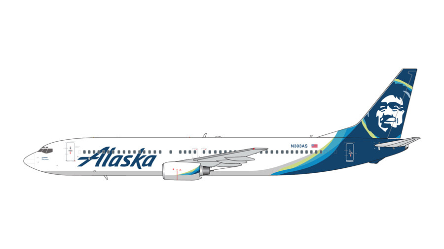 GeminiJets GJASA1872 1:400 Alaska Airlines Boeing 737-900 Airplane Model 