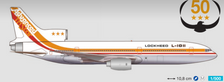 535571 | Herpa Wings 1:500 | Lockheed Corporation L-1011-1 TriStar - TriStar 50th Anniversary – N1011
