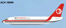 AC419949 | Aero Classics 1:400 |  Malaysian  B.737-200 9M-MBJ