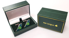 CUFFAERLINGUS | Gifts | Aer Lingus - Cufflinks - A high quality 3mm thick hard enamel pair of cufflinks presented in a gift box.