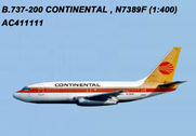 AC411111 | Aero Classics 1:400 |  Boeing 737-200 Continental N7389F