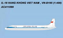 AC411099 | Aero Classics 1:400 | ilyushin IL-18 Hang Khong Viet Nam VN-B195