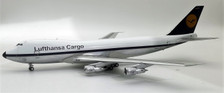 JF-747-2-024P | JFox Models 1:200 | Boeing 747-200 Lufthansa Cargo D-ABYE (polished with stand) | is due:  March 2023
