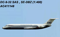 AC411148 | Aero Classics 1:400 |  Douglas DC-9 /32 SAS- Scandinavian SE-DBZ