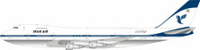 ART01747IAH | Blue Box 1:200 | Boeing 747-200 Iran Air EP-IAH (with stand)