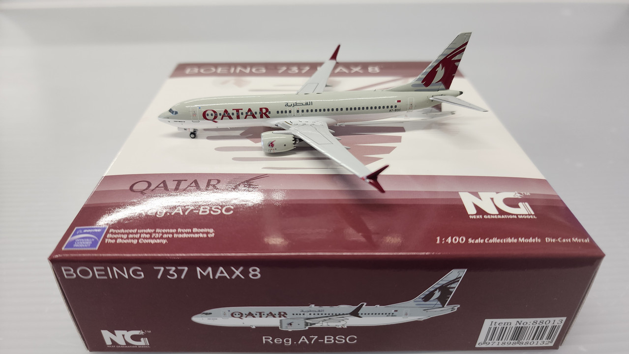 NG88013 | NG Models 1:400 | Boeing 737 MAX 8 Qatar Airways A7-BSC