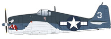 HA1119 | Hobby Master Military 1:72 | Grumman F6F-3 Hellcat  White 3, Ens. Gordon Arthur Stanley, VF-27, USS Princeton, Oct 1944 | is due: March 2024