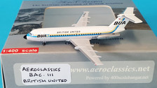 ACGASJI Aero Classics 1:400 British Aerospace BAC-111 BUA British United Airlines 'Delivery Colours' G-ASJI