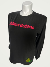 pink text / charcoal shirt