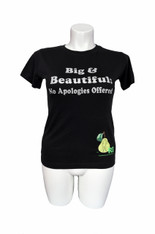 white text / black t-shirt