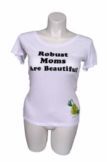 black text / white t-shirt