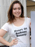 black text / white t-shirt