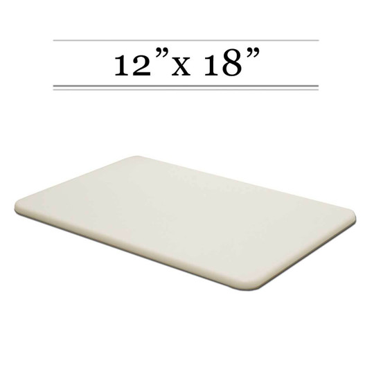 FDA/NSF/USDA HDPE 12" x 8" x 1/2" Thick White Plastic Cutting Board 
