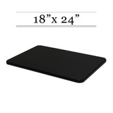 Commercial Black Plastic HDPE Cutting Board - 24 x 18 x 1/2  - MADE IN USA