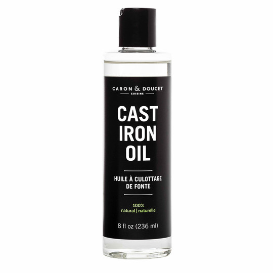 Non-petroleum based cast iron conditioning oil.