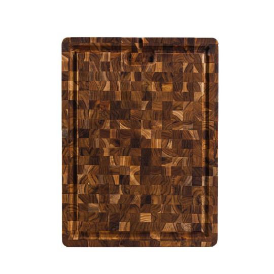 Teakhaus Reversible End Grain Cutting Board with Tablet Slot (PT1203)