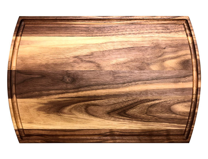 Personalized Classic Arched Walnut Board with Juice Groove (CBE-B-WALNUT-ARCH-NEW)