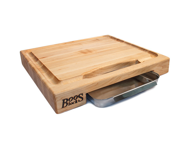 John Boos Prep Master Chopping Block With Tray 15" x 14" With Tray Out