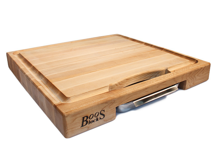John Boos Prep Master Chopping Block With Tray 18" x 18" x 2.25" Overview
