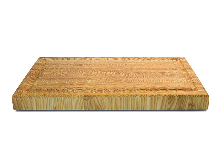 Larch Wood Large Carving Board w Juice Groove 24 x 15 x 2