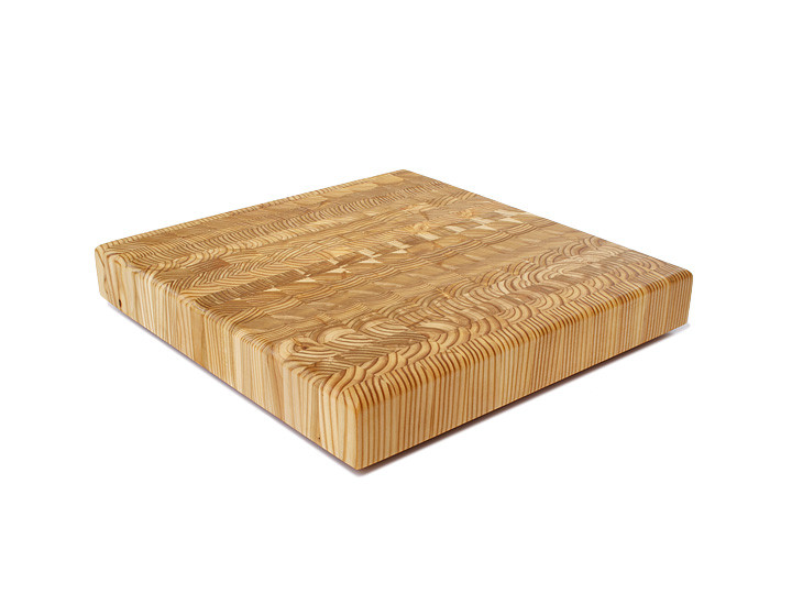Larch Wood Square Cutting Board 14" x 14" x 2"  Overview