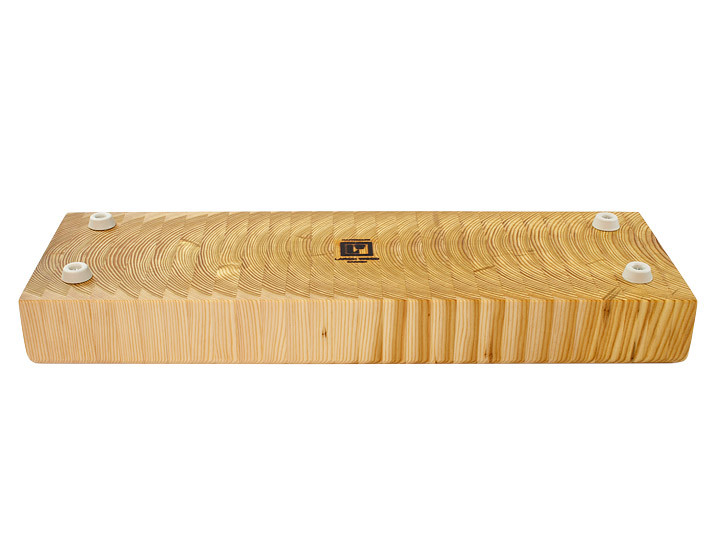 Larch Wood Tiger Stripe Buffet Board 21 x 6.375 x 2.5 Bottom View