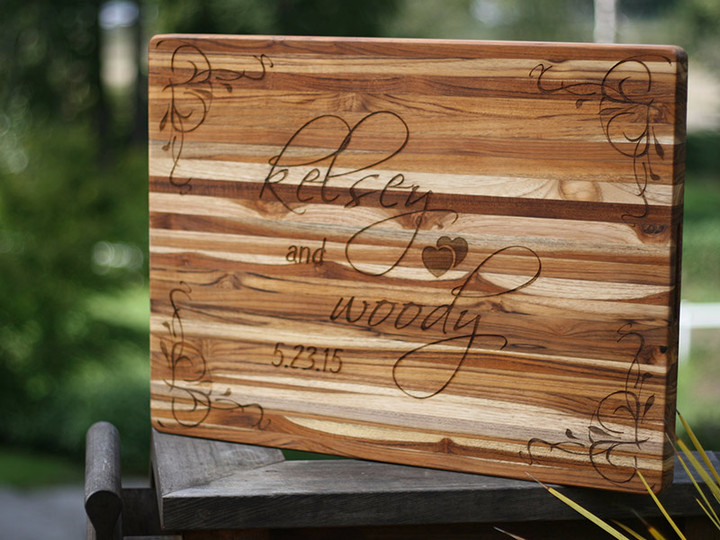 Custom Wedding Cutting Board, Full Board Design