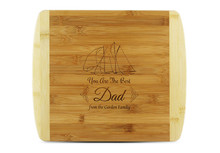 Personalized Cutting Board for Dad, Boat Theme in Bamboo