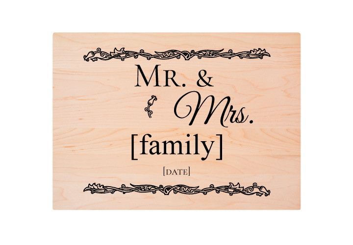 Mr. & Mrs. Custom Engraved Cutting Board