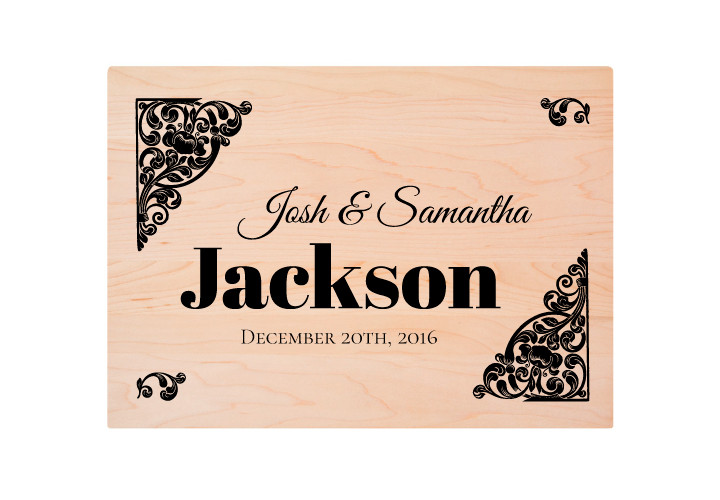 Cutting Board Wedding Engraving with Surname