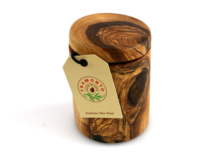 Tramanto olive wood spice jar
