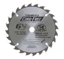 Tenryu CF-16524W - Cord Free Series Saw Blade for Wood