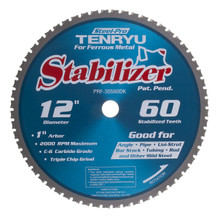 Steel-Pro Stabilizer Saw Blade, 12" Dia, 60T, 0.098" Kerf, 1" Arbor, Tenryu PRF-30560DK