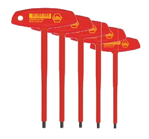 5pc Insulated T-Handle Hex Driver Set, 4mm - 10mm, Wiha 33478