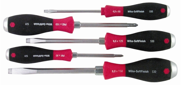 Wiha SoftFinish Schraubendreher-Set – 5-teilig, Schwerlast, Schlitz Und Kreuzschlitz