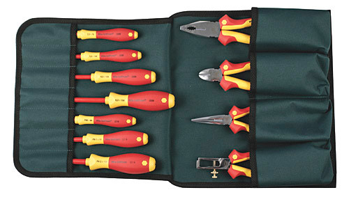 11pc Insulated Pliers/Cutters/Drivers Set in Pouch, Wiha 32888