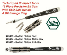Wiha 75094 - ESD Safe Micro Bit Set Slotted/Phillips Hex Inch